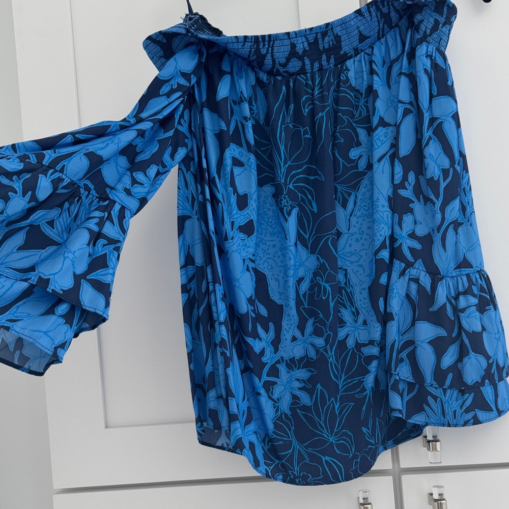 Lilly Pulitzer Blue Floral Blouse